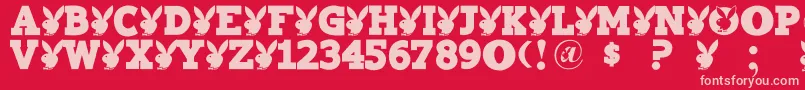 Playtoy-fontti – vaaleanpunaiset fontit punaisella taustalla