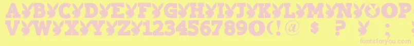 Fonte Playtoy – fontes rosa em um fundo amarelo
