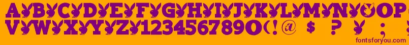 フォントPlaytoy – オレンジの背景に紫のフォント