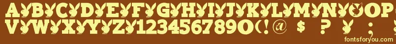 Playtoy-fontti – keltaiset fontit ruskealla taustalla