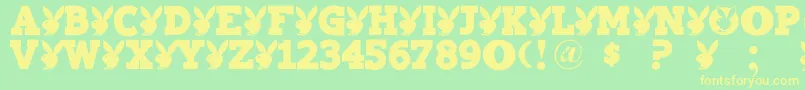 Playtoy Font – Yellow Fonts on Green Background