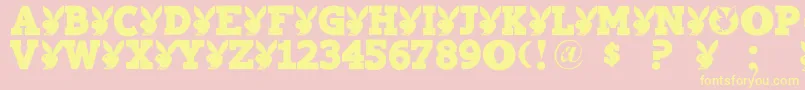 フォントPlaytoy – 黄色のフォント、ピンクの背景