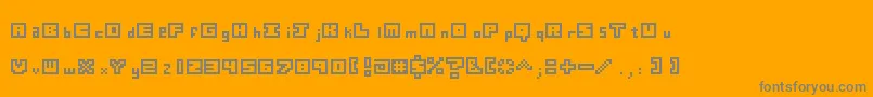 Digiffiti-fontti – harmaat kirjasimet oranssilla taustalla
