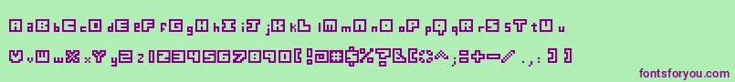 Digiffiti-fontti – violetit fontit vihreällä taustalla