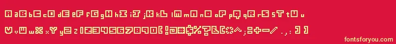 フォントDigiffiti – 黄色の文字、赤い背景