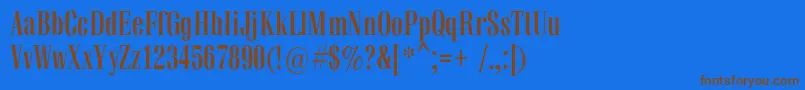 フォントVetrencBold – 茶色の文字が青い背景にあります。