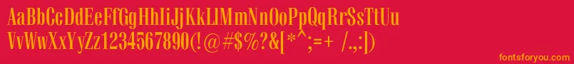 フォントVetrencBold – 赤い背景にオレンジの文字