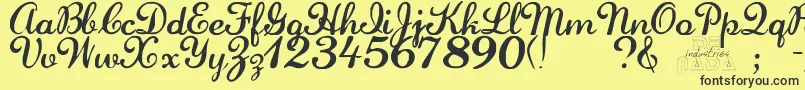 Laurenscript Font – Black Fonts on Yellow Background