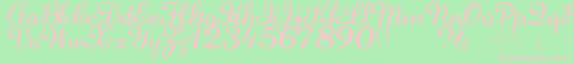 Laurenscript Font – Pink Fonts on Green Background