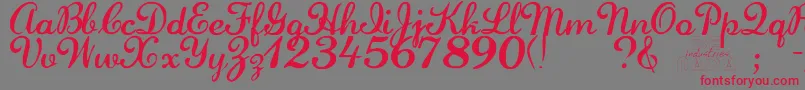 Laurenscript Font – Red Fonts on Gray Background