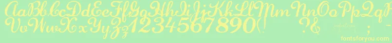 Laurenscript Font – Yellow Fonts on Green Background