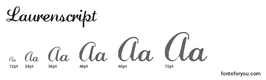 Размеры шрифта Laurenscript