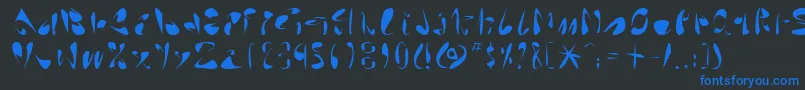 Linotypearabyrafique Font – Blue Fonts on Black Background