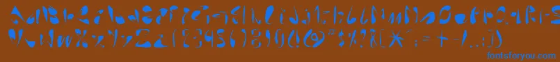 Linotypearabyrafique Font – Blue Fonts on Brown Background