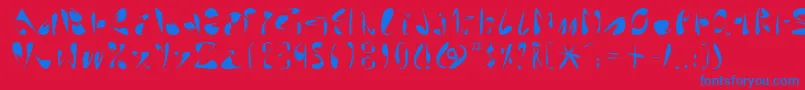 Linotypearabyrafique Font – Blue Fonts on Red Background