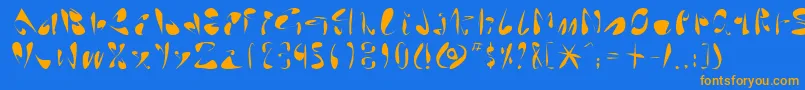 Linotypearabyrafique Font – Orange Fonts on Blue Background