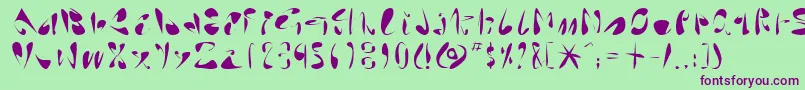 Linotypearabyrafique Font – Purple Fonts on Green Background