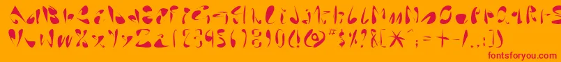 Linotypearabyrafique Font – Red Fonts on Orange Background