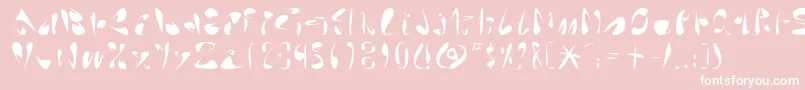 Linotypearabyrafique-Schriftart – Weiße Schriften auf rosa Hintergrund