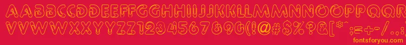 PageclipsRegular Font – Orange Fonts on Red Background