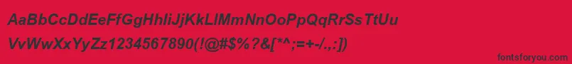 BrowalliaNewBoldItalic Font – Black Fonts on Red Background