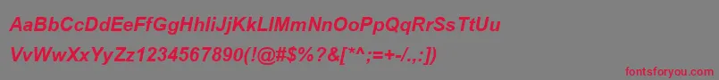 BrowalliaNewBoldItalic Font – Red Fonts on Gray Background