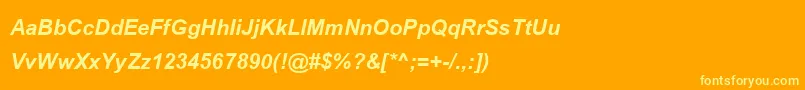 BrowalliaNewBoldItalic Font – Yellow Fonts on Orange Background