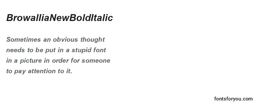 Review of the BrowalliaNewBoldItalic Font