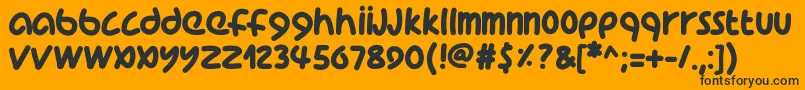 Pwcoolfont Font – Black Fonts on Orange Background