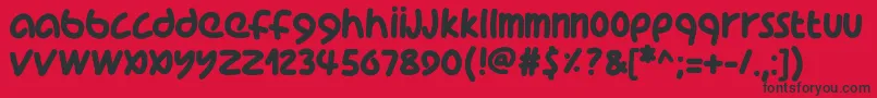 Pwcoolfont Font – Black Fonts on Red Background