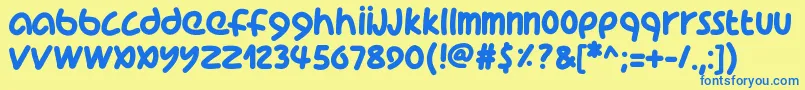 Pwcoolfont Font – Blue Fonts on Yellow Background