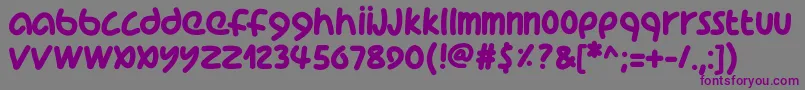 Pwcoolfont-fontti – violetit fontit harmaalla taustalla