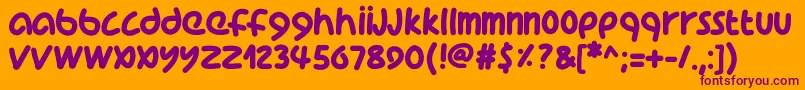 Pwcoolfont-fontti – violetit fontit oranssilla taustalla