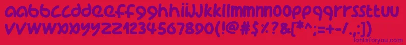 Pwcoolfont Font – Purple Fonts on Red Background