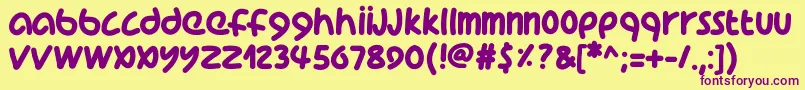 Pwcoolfont-fontti – violetit fontit keltaisella taustalla