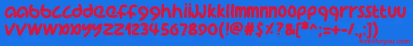 Pwcoolfont Font – Red Fonts on Blue Background