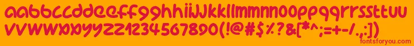 Pwcoolfont Font – Red Fonts on Orange Background