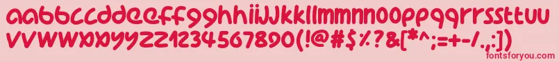 Pwcoolfont Font – Red Fonts on Pink Background