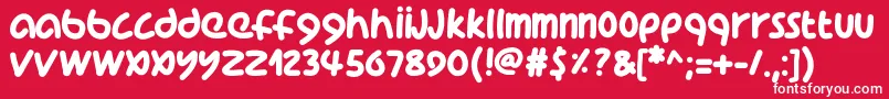 Pwcoolfont Font – White Fonts on Red Background