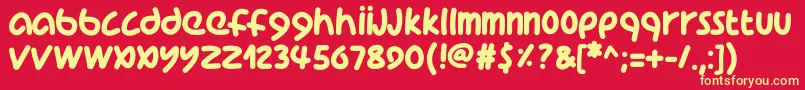 Pwcoolfont Font – Yellow Fonts on Red Background