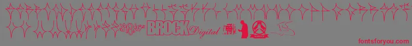PixoReto-Schriftart – Rote Schriften auf grauem Hintergrund