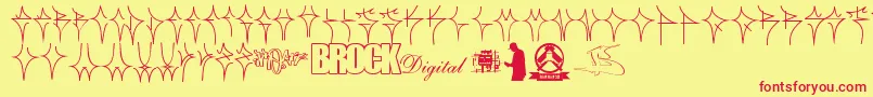 フォントPixoReto – 赤い文字の黄色い背景