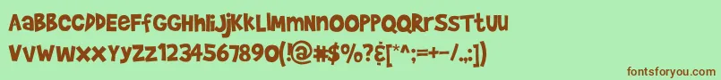 BradyBunch Font – Brown Fonts on Green Background