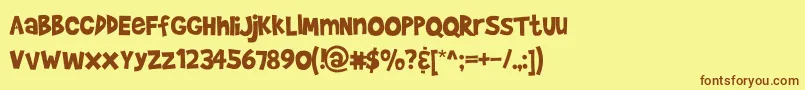 BradyBunch Font – Brown Fonts on Yellow Background