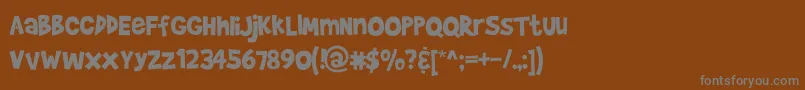フォントBradyBunch – 茶色の背景に灰色の文字