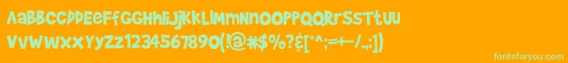 BradyBunch Font – Green Fonts on Orange Background