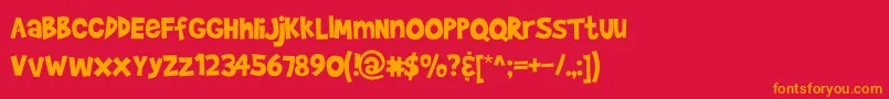 BradyBunch Font – Orange Fonts on Red Background