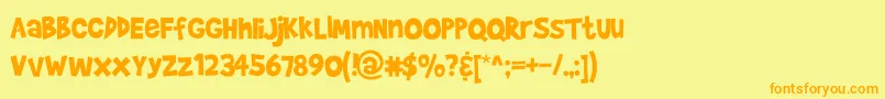 BradyBunch Font – Orange Fonts on Yellow Background