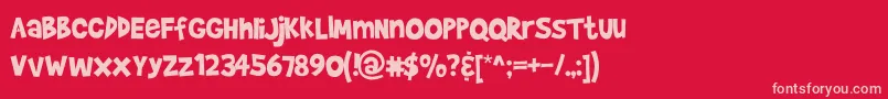 BradyBunch Font – Pink Fonts on Red Background