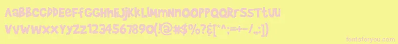 BradyBunch Font – Pink Fonts on Yellow Background